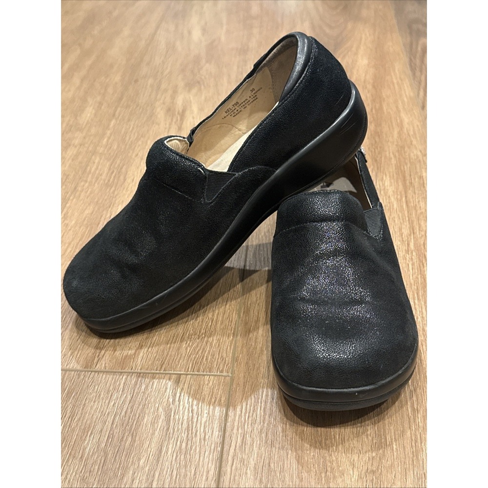 Alegria Keli Slip-On Clogs Women 38 Round Toe Black Leather Comfort Shoes - Picture 13 of 15